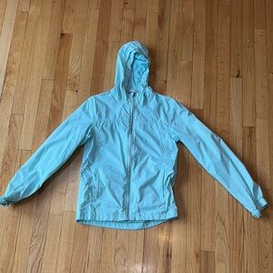 Girls Light Blue Hooded Light- Weight Jacket
